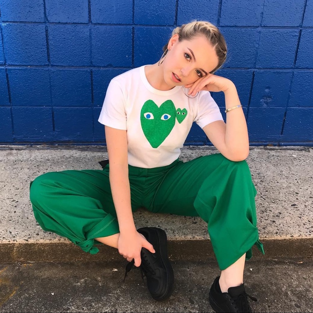 CDG Play Green double heart t-shirt